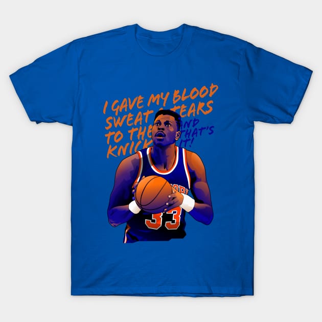 Patrick Ewing - Blood Sweat and Tears T-Shirt by dbl_drbbl